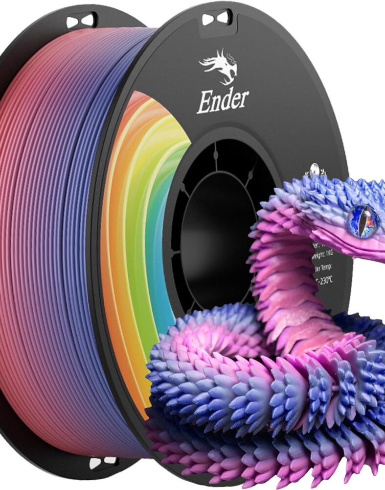 Creality PLA+ 3D Printer Filament 1.75mm, Rainbow,1KG, 1-Pack